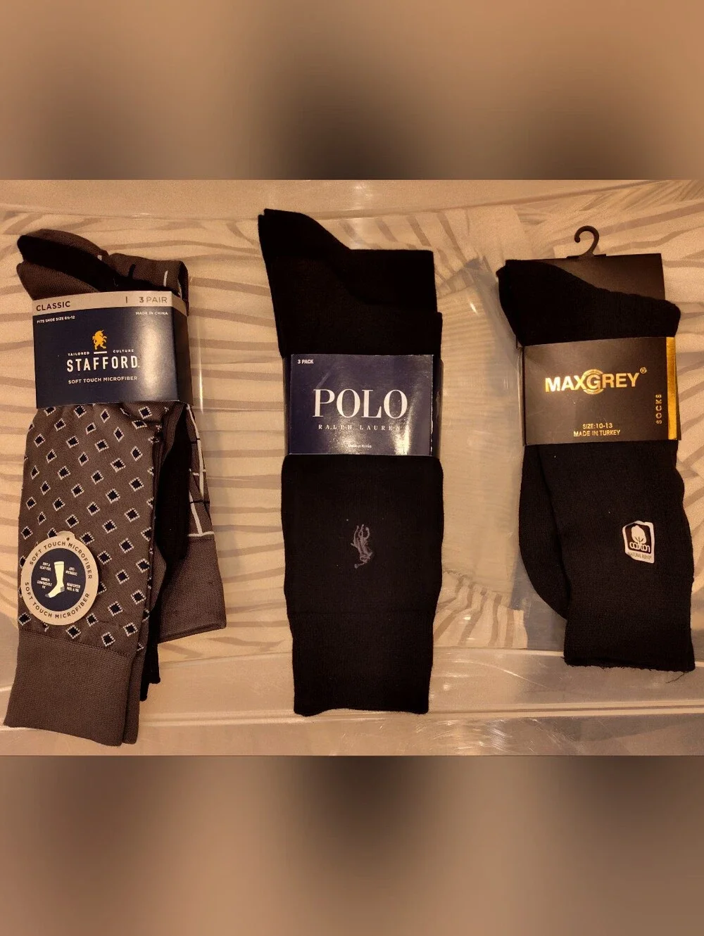 Polo by Ralph Lauren, Stafford & MAX GREY Dress Socks with Embroidered Pony